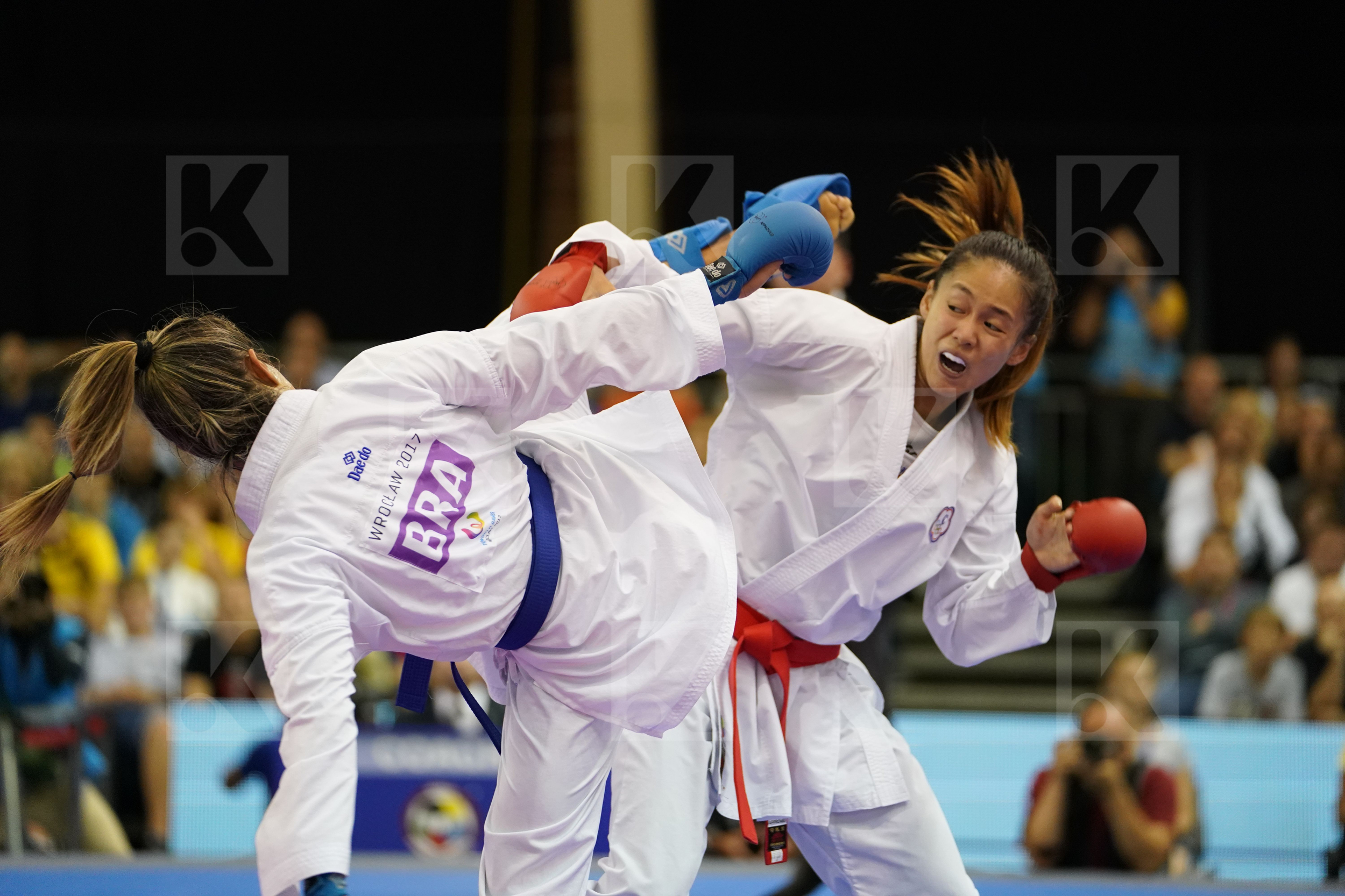 Brazil Chinese Taipei Female Kumite -55kg Gold match Kumizaki Valeria Wen Tzu-Yun